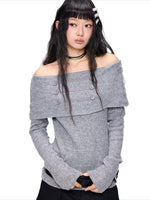 Off-Shoulder Knit Sweater