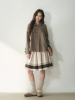 Chestnut Napoleon Wool Blend Coat