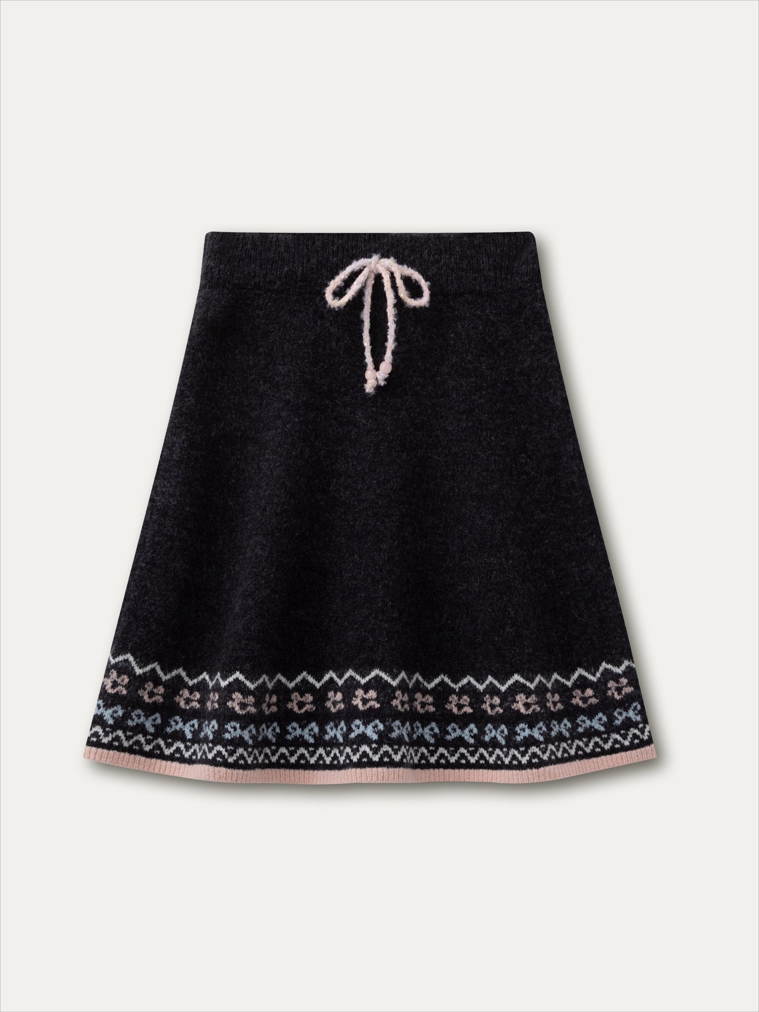Gray &amp; Off-white Fair Isle Cat Knit Set