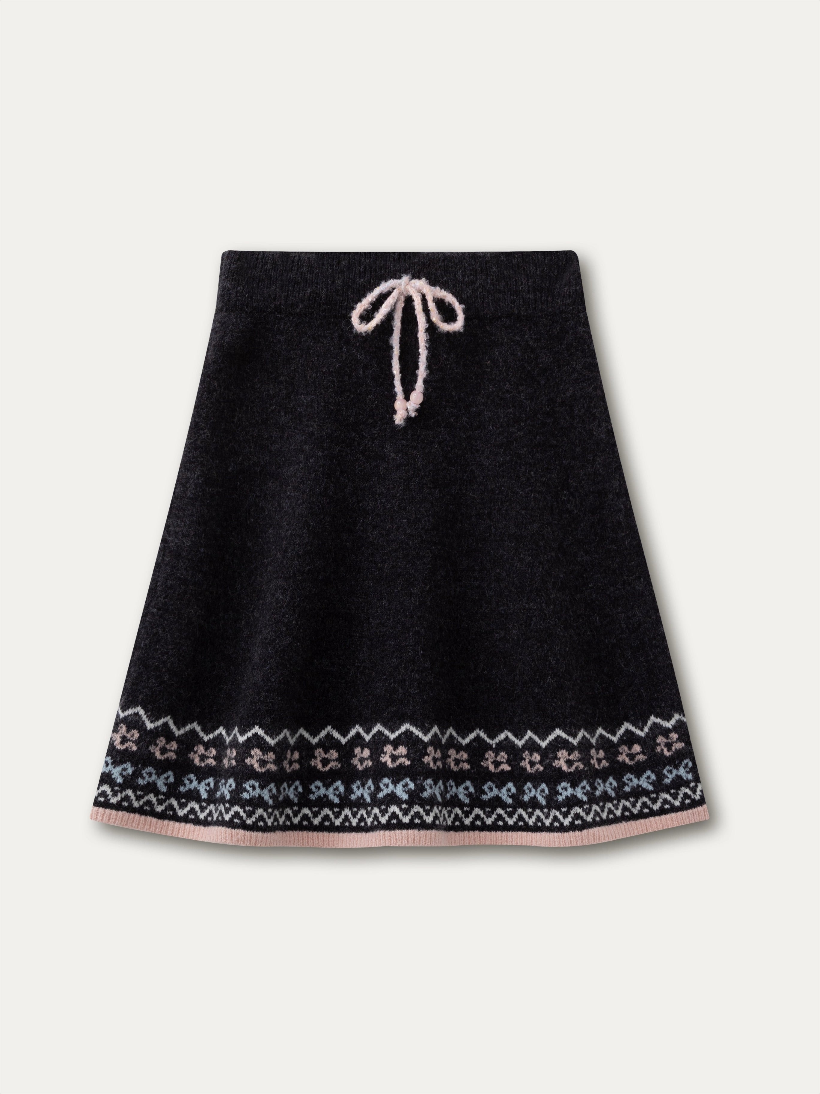 Gray &amp; Off-white Fair Isle Cat Knit Set