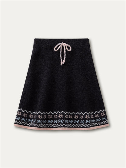 Gray &amp; Off-white Fair Isle Cat Knit Set