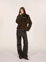 Vintage Faux Mink Fur Buckle Jacket