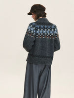 Vintage Fair Isle Zip Cardigan
