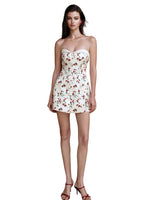 Satin Three-Dimensional Beadwork Halter Dress
