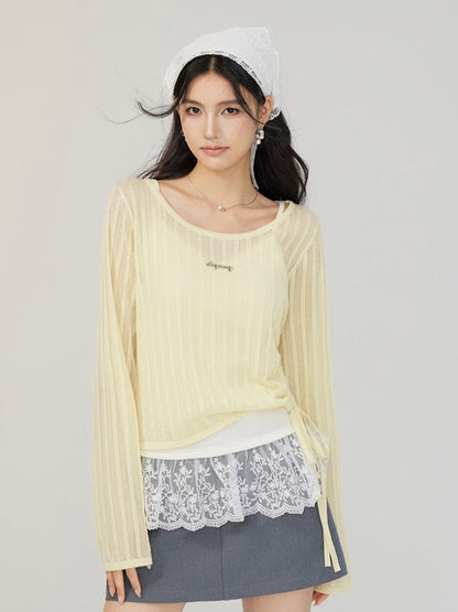 Hollow Irregular Lyocell Top