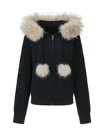 Fur Trim Knit Lounge Set
