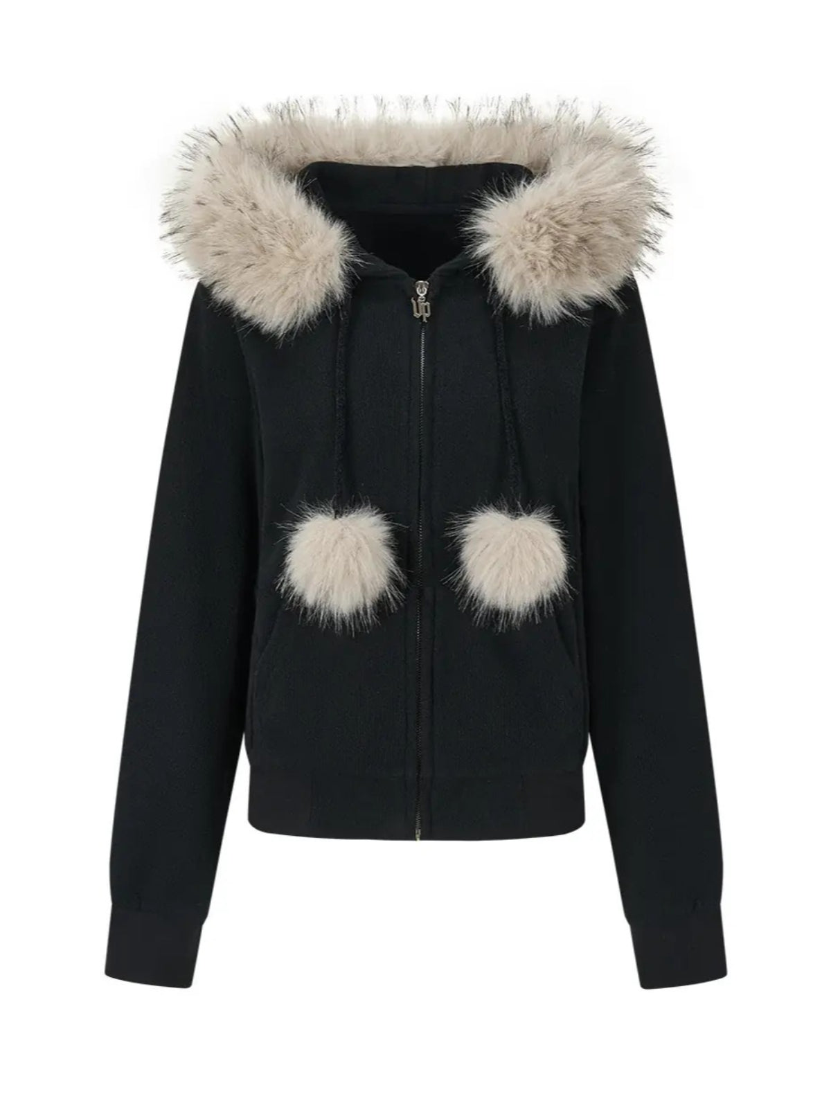Fur Trim Knit Lounge Set