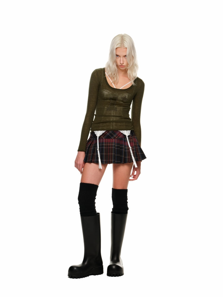 Studded Crew Neck Knit Sweater