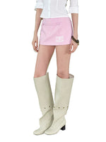 Low-Waist Pink Mini Skirt
