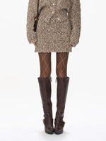 Vintage Wool Knit Cardigan & Skirt Set