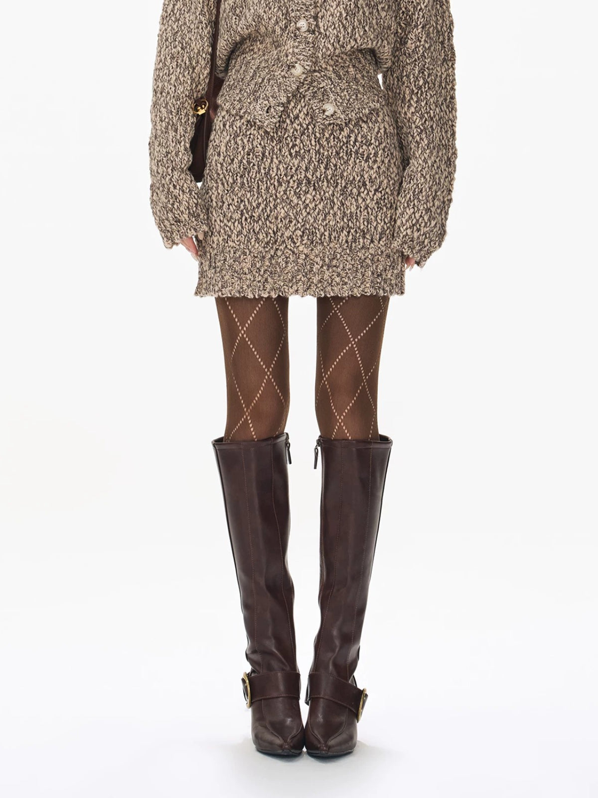 Vintage Wool Knit Cardigan &amp; Skirt Set