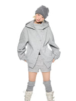 Academy Button Cropped Hoodie