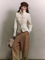 Vintage Sailor Collar Woolen Jacket