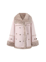 Vintage Suede Faux Fur Coat