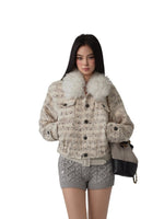 Tweed Fur Collar Jacket