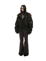 Vintage Hooded Fur Trim Down Jacket