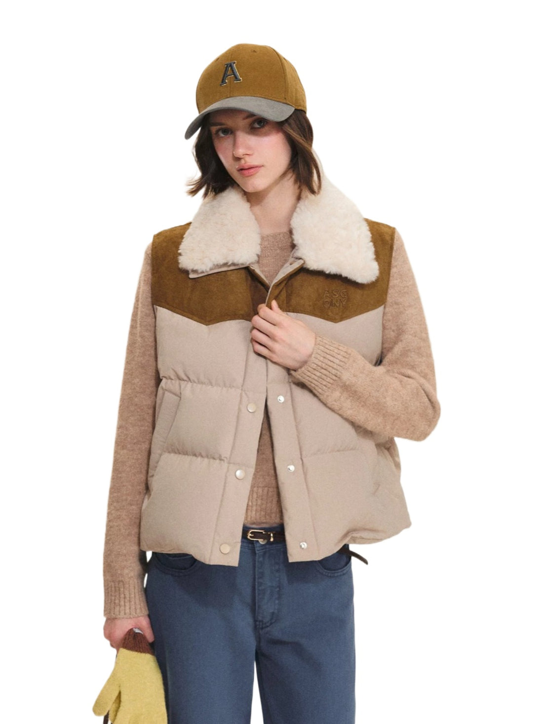 Western Detachable Collar Down Vest
