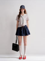 Ruffle Drawstring Mini Skirt