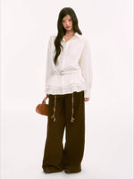 Vintage Brown Wide-Leg Pants