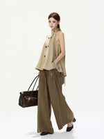 Double Button Halter Vest