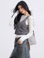 Gray Knit Layered Set