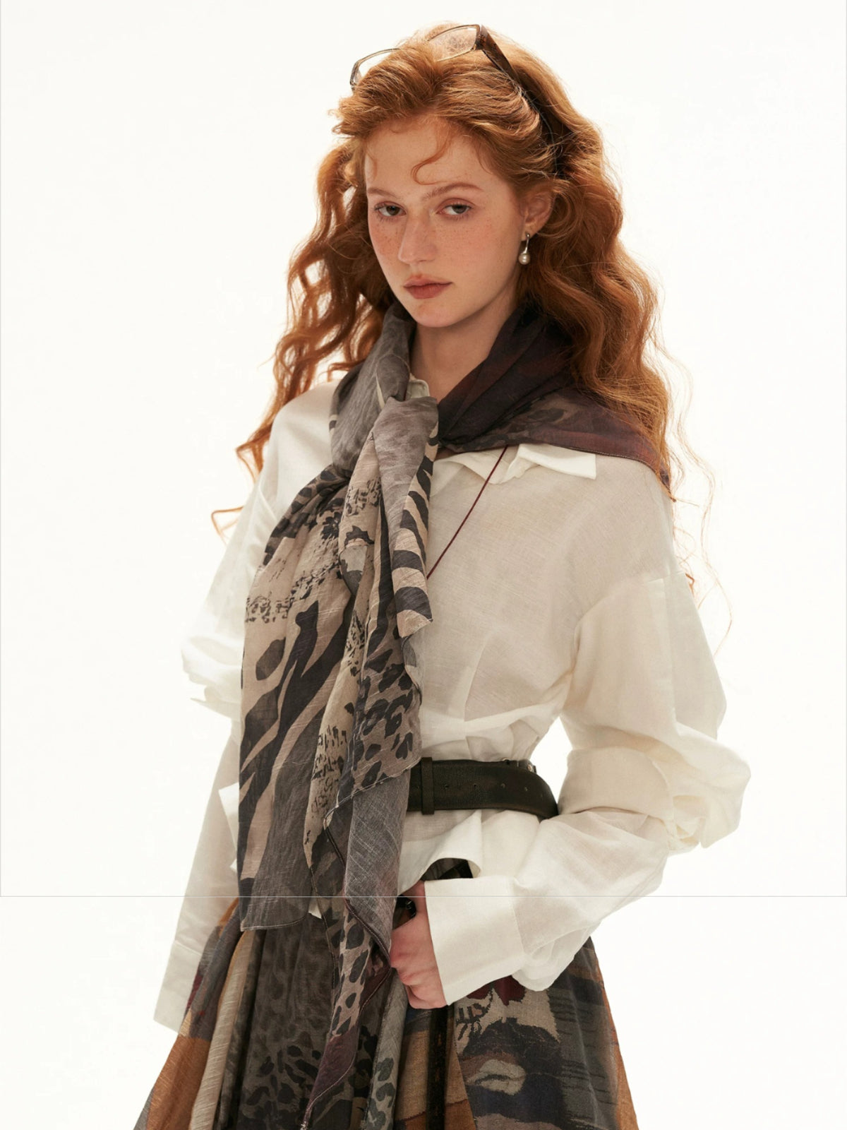 Cotton Linen Ruffle Hem Shirt