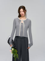 Shell Trim Knit Cardigan Set