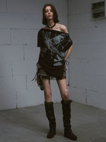 Printed Off Shoulder Tee