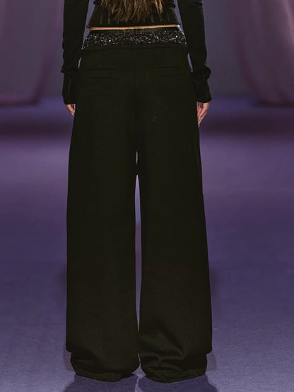 Sequin Double Waist Pants