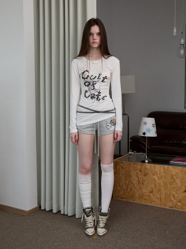 Badge-Embellished U-Trim Printed Sport Sweat Shorts