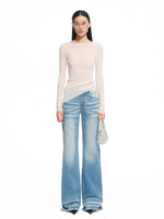 Wool Thin Crew-neck Long-sleeve Top