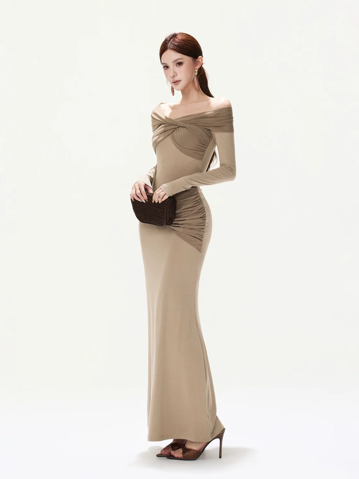 Mesh Shoulder Mermaid Dress