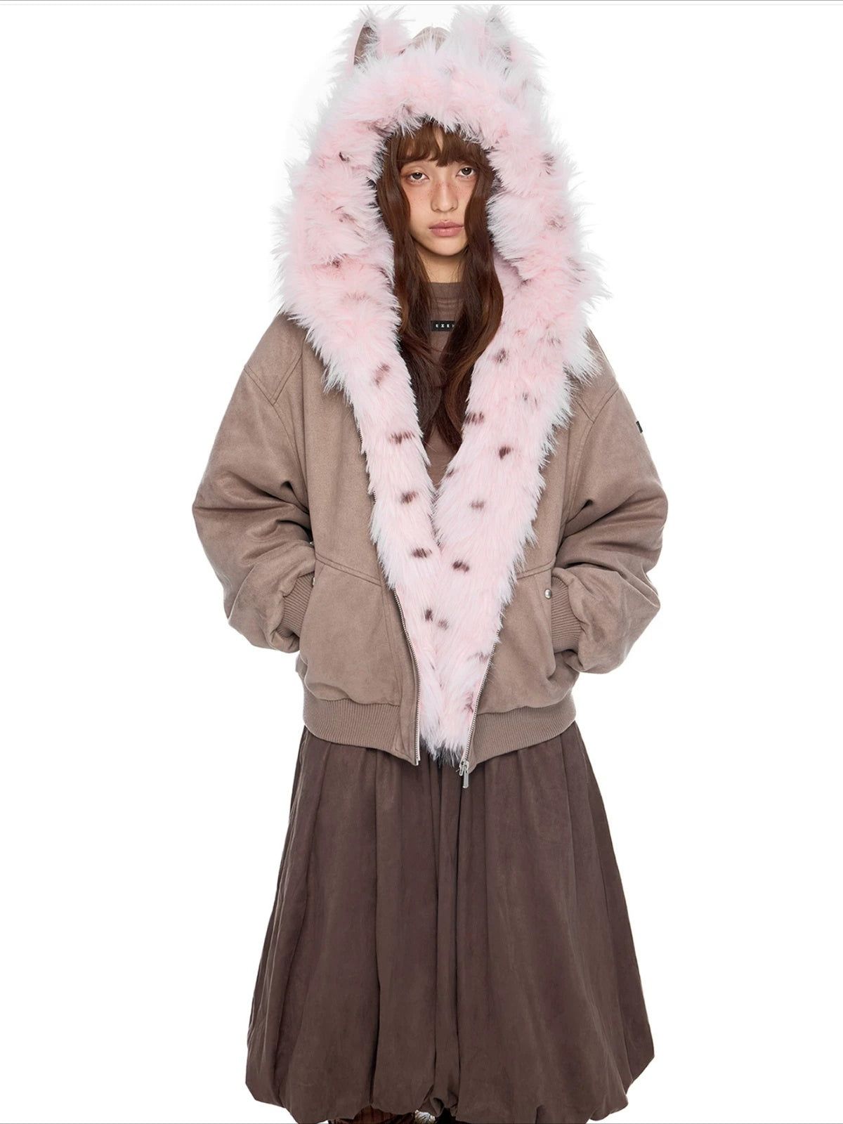 Faux Suede Cat Ear Jacket
