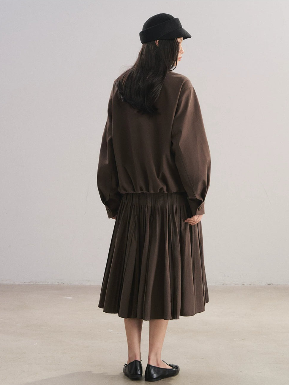 Asymmetric Lapel Bud Hem Jacket
