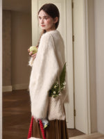 Little Lamb Alpaca-Cashmere Long Plush Crewneck