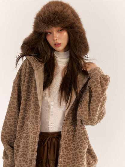 Brown &amp; Gray Leopard Print Cardigan