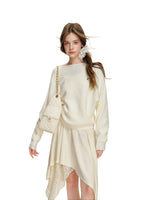 Apricot Lace Ruched Dress