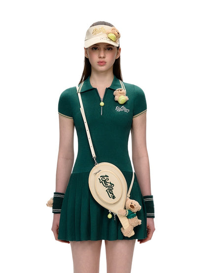 Tennis Polo-Neck Slim Fit Pleated Dress