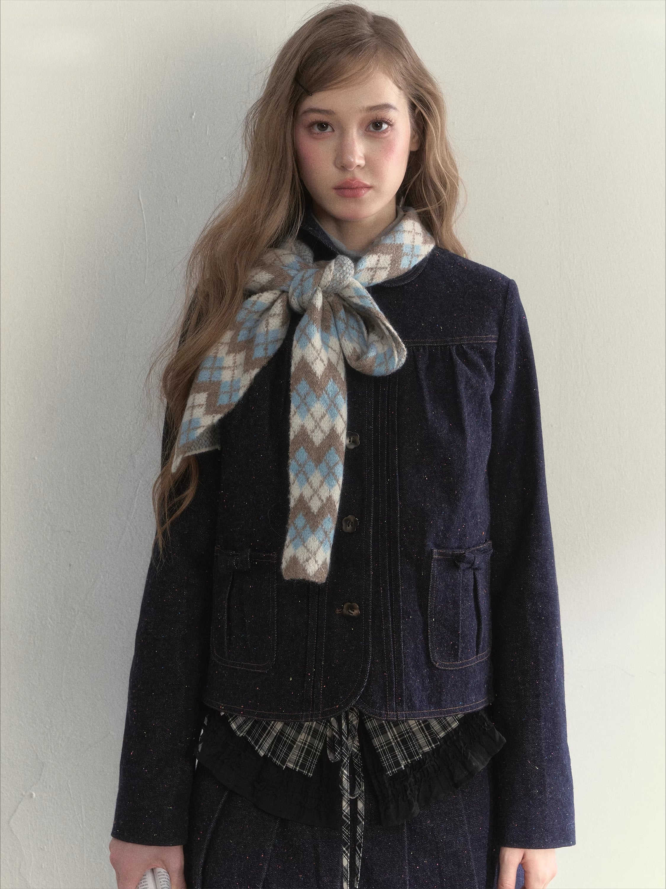 Retro Knit Ribbon Scarf