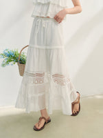 Soft Flutter Sleeve Blouse & Skirt Set