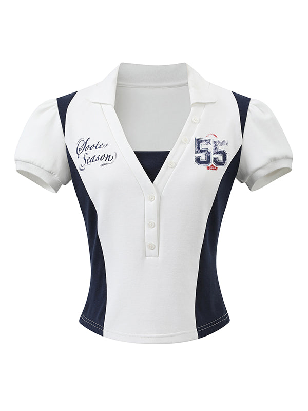 White Jersey-Style Polo &amp; Shorts Set