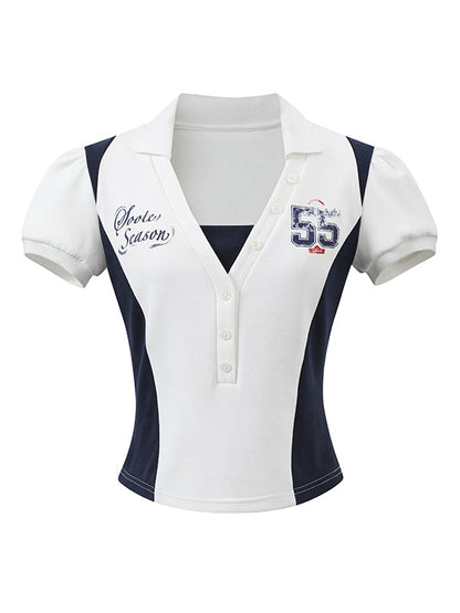 White Jersey-Style Polo &amp; Shorts Set