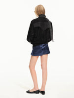 Linen Blend Cropped Utility Jacket
