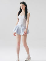 Blue Gingham Lace Camisole
