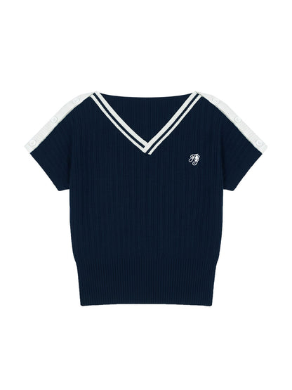 Contrast Knit Top