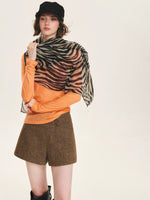 Vintage Lightweight Zebra Print Scarf