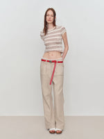 Flared Pants with Back Pocket Logo Embroidery