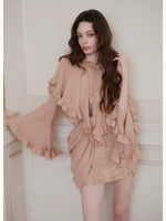 Twisted-Cord Cape Mini Dress