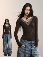 Modal Lace V-Neck Top