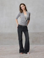 Silver Sequin Draped Top